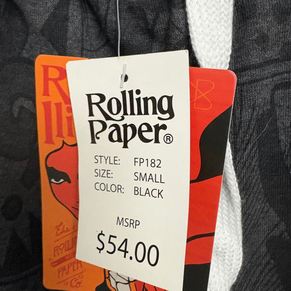 Rolling Paper Co Mens Comic Book Print Joggers Black Gray FP182 Small NWT - Picture 7 of 12